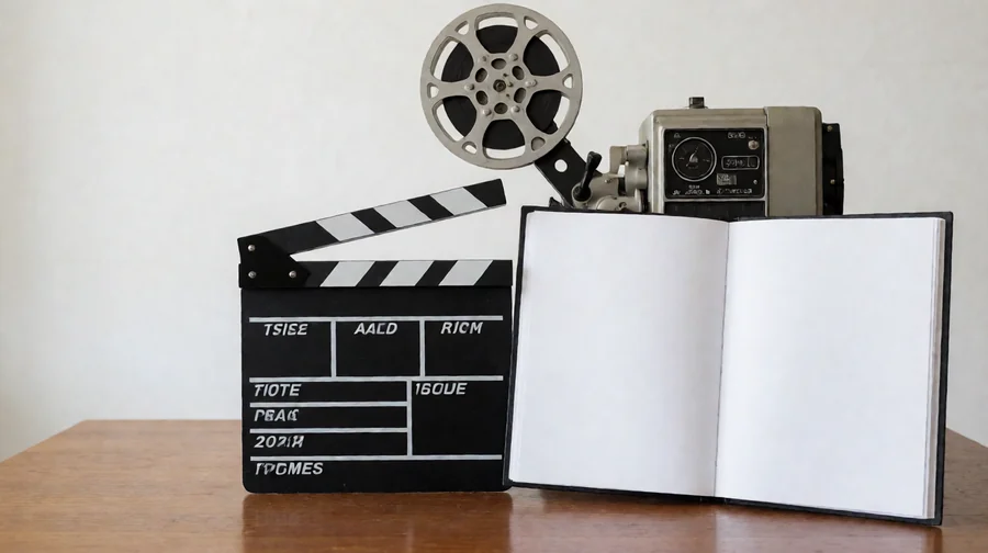 山手梨爱个人作品作品整理配图;摄影书、场记板、胶片卷盘与摄像机